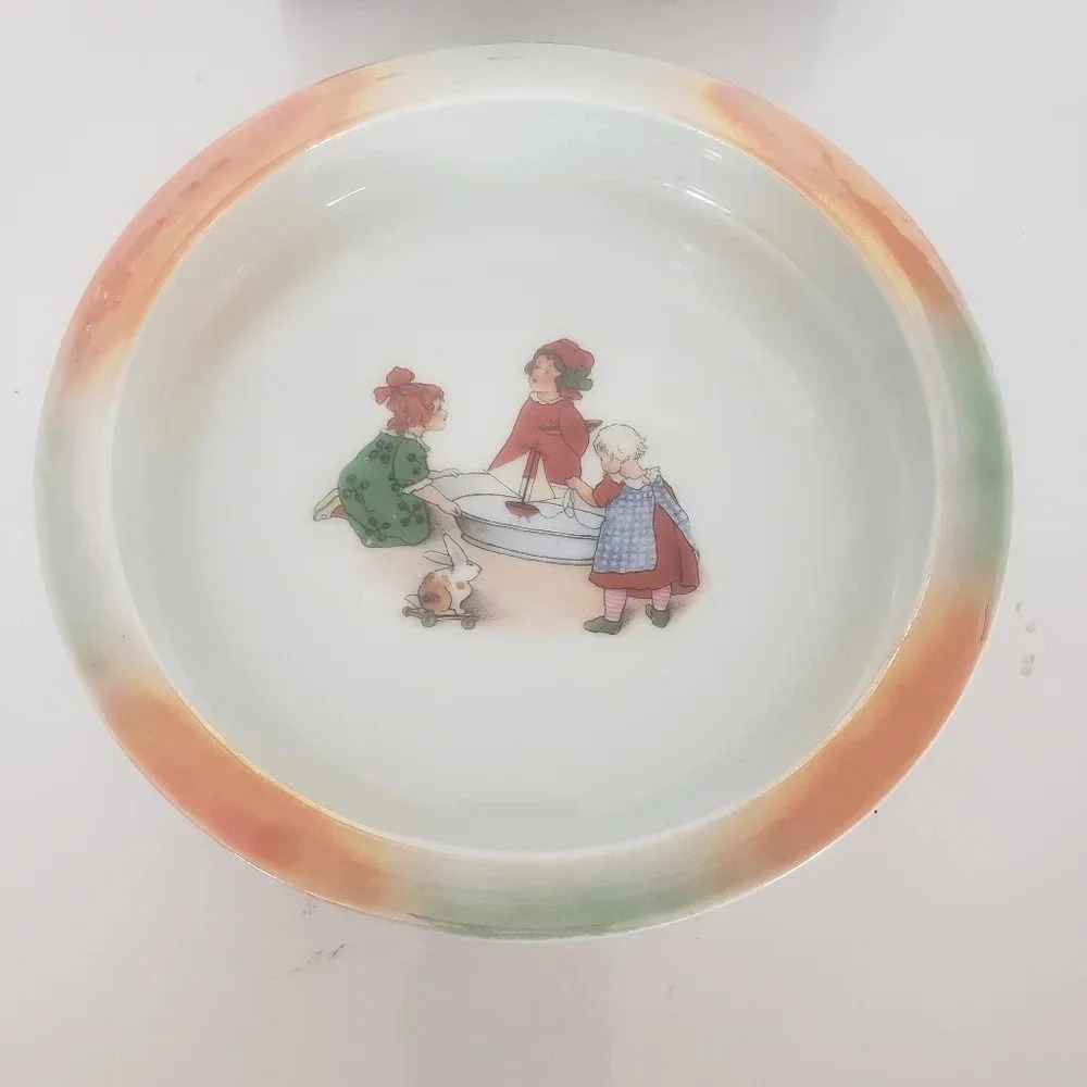 Vintage Lusterware  Childrens Porcelain Dinner Plate/Bowl.